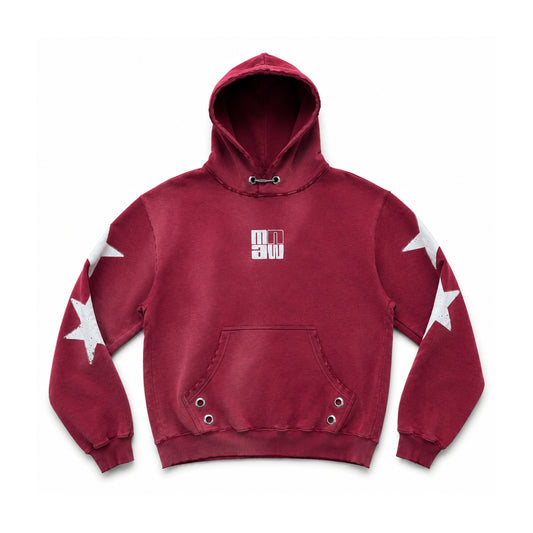 Hoodie Oversized Bicolor con Acabado Sunfade y Detalles Desgastados