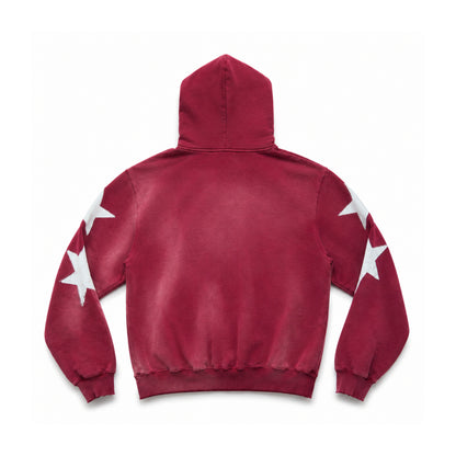 Hoodie Oversized Bicolor con Acabado Sunfade y Detalles Desgastados