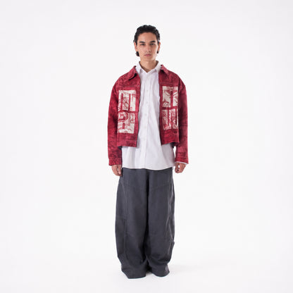 Chaqueta Estampada con Cremallera