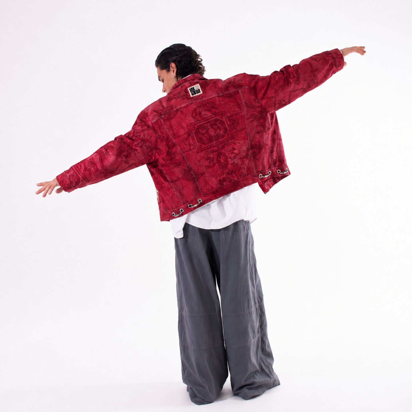 Chaqueta Estampada con Cremallera