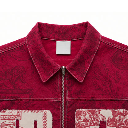 Chaqueta Estampada con Cremallera