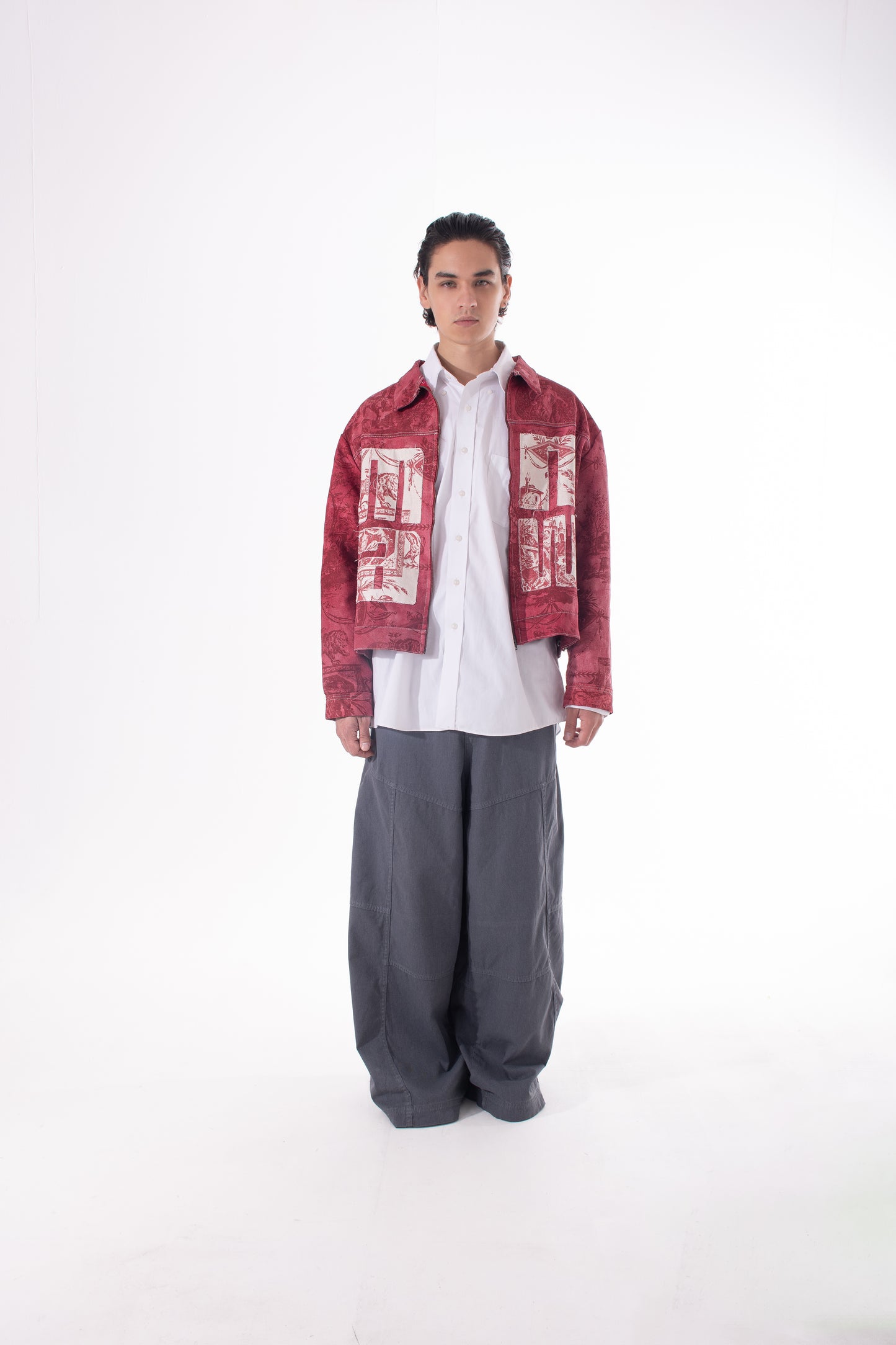 Chaqueta Estampada con Cremallera
