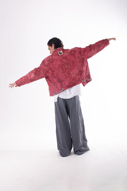 Chaqueta Estampada con Cremallera