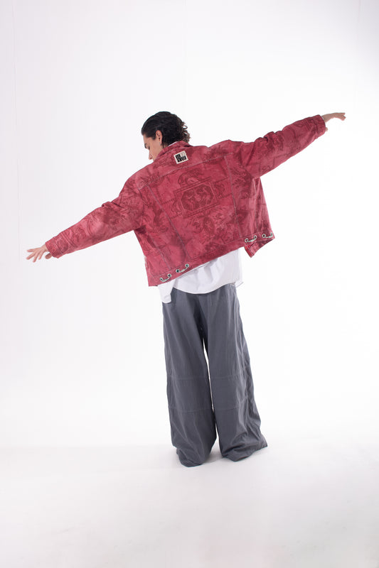 Chaqueta Estampada con Cremallera