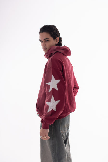 Hoodie Oversized Bicolor con Acabado Sunfade y Detalles Desgastados